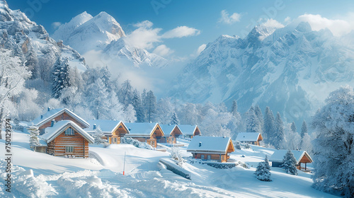 Snowy slopes and cozy cabins