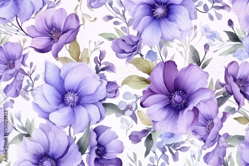 Watercolor pattern flowers