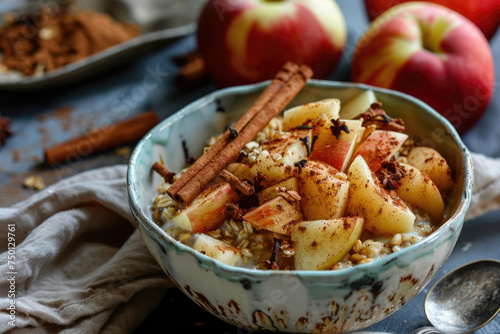 A nourishing breakfast bowl featuring sorghum, Greek yogurt, and spiced apples