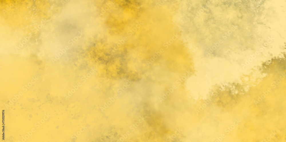 Texture background. Yellow watercolor on white background. Beautiful watercolor brush strokes. Paper texture background