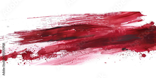 Dark red ink brush stroke, Dark red brush splashes isolated on transparent png. 