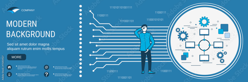 Digital technology banner vector design template. Local network group concept Digital technology banner vector design template. Local network group concept