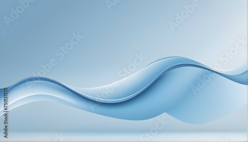 A mesmerizing ombre blue curve, gracefully flowing across a serene light blue background in a stunning vector rendering.