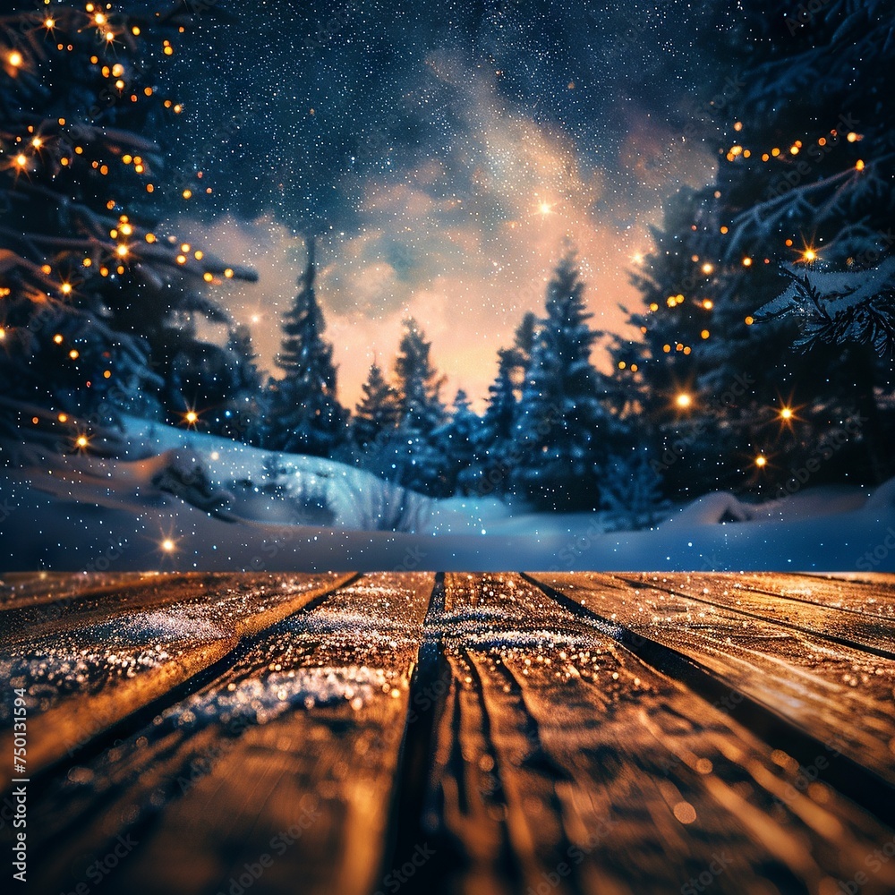 Handcrafted Goods in Starlit Snowy Ambiance

