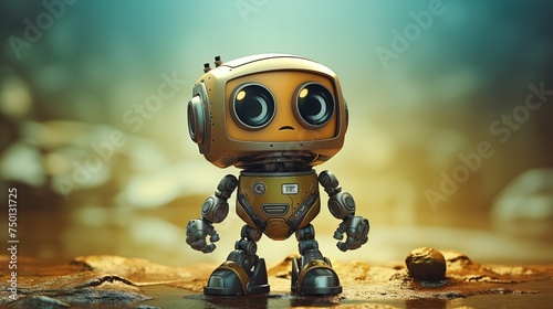cute robot on a colored background
