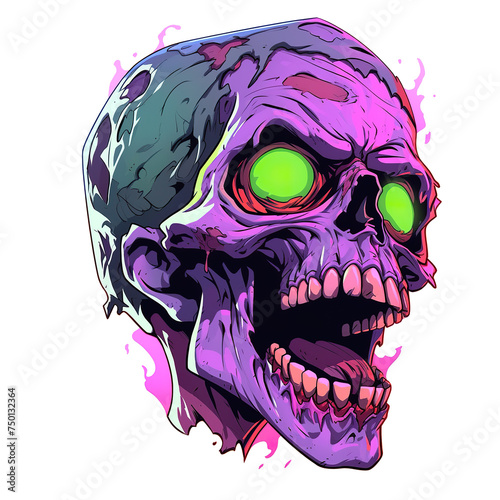 t-shirt design icon zombie mask logo cartoon character scary