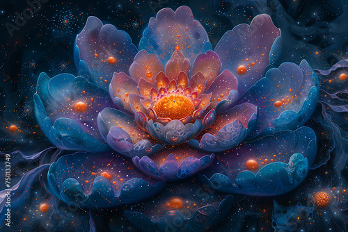 abstract image of a flower with a circle pattern, anahata chakra mandala 