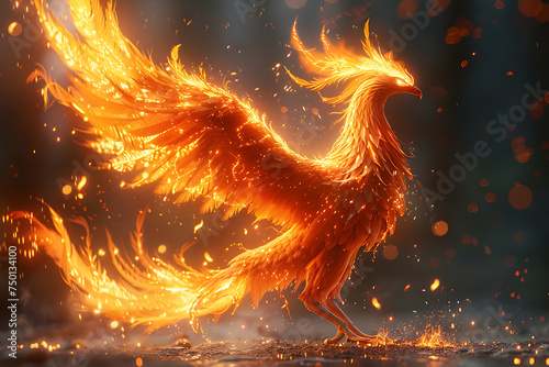 the magical flaming Phoenix bird. who rose from the ashes 