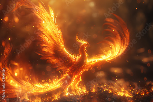 the magical flaming Phoenix bird. who rose from the ashes  © Evhen Pylypchuk