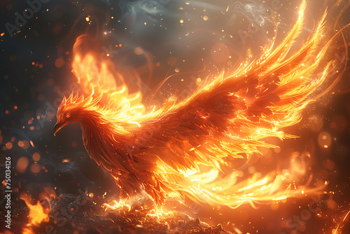 the magical flaming Phoenix bird. who rose from the ashes 