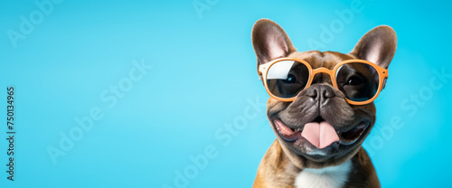 Funny dog in sunglasses, banner