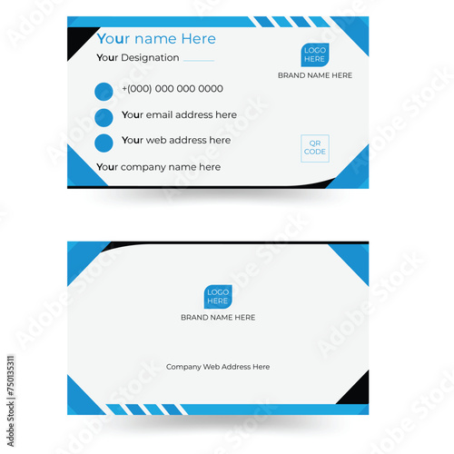 Modern presentation business card with company logo.Double-sided creative business card vector design template for corporate use with Vector illustration.