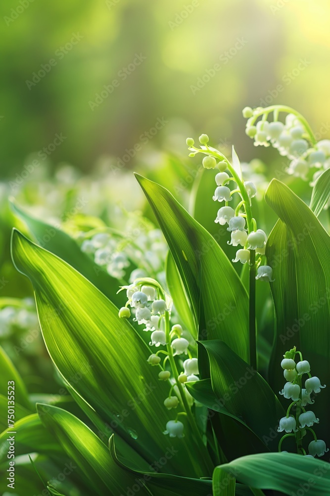 Fresh Lilies of the Valley bloom brightly in a sun-drenched spring garden, symbolizing purity and the return of happiness.. Fresh Lilies of the Valley bloom brightly in a sun-drenched spring garden, symbolizing purity and the return of happiness..