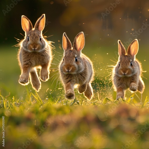 Bunnies Cute bunnies hopping around © Nisit