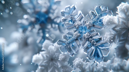 a close up of a snowflake that looks like a snowflake with snow flakes on it.