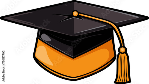 Graduation cap clipart design illustration