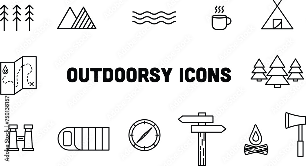 Outdoor Icons - obrazy, fototapety, plakaty 