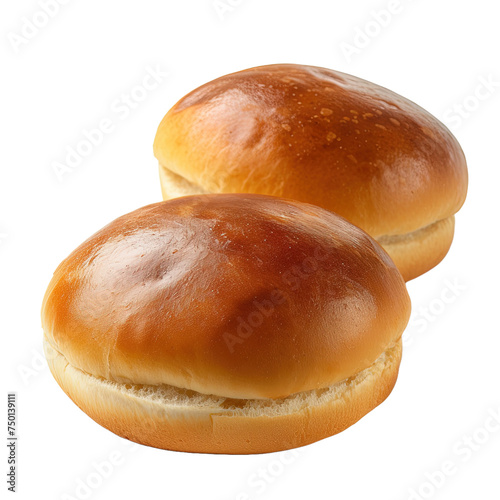 Burger buns empty isolated on white or transparent background