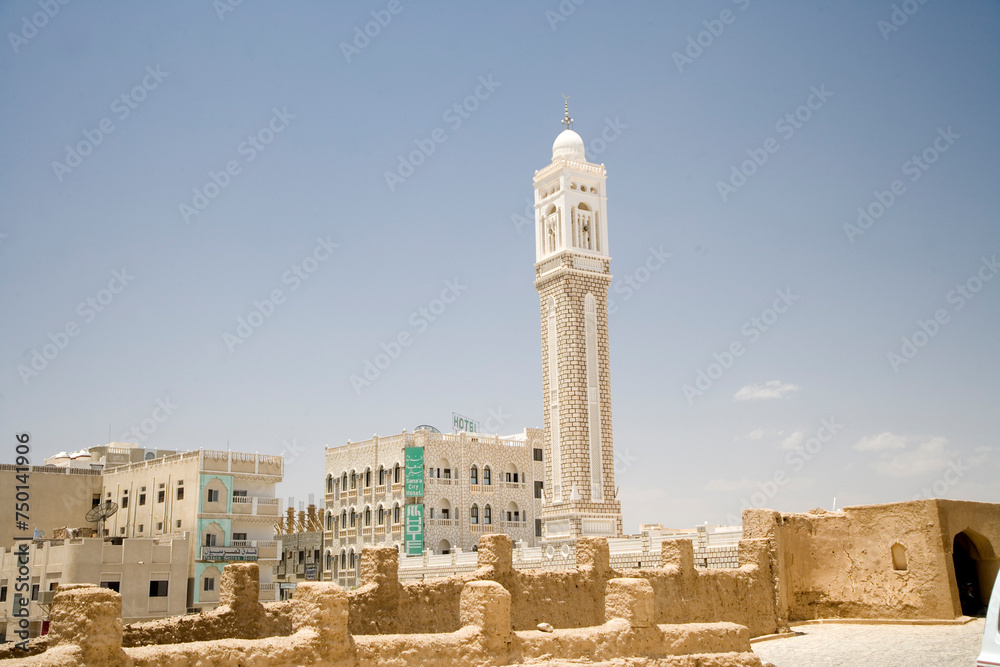 Yemen Hadramaut city view on a sunny winter day