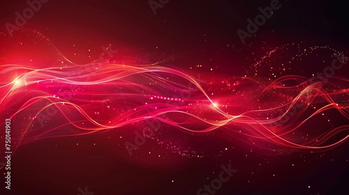 red lines neon light shine technology abstract background. Generative Ai