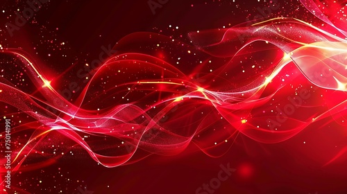 red lines neon light shine technology abstract background. Generative Ai