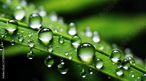 Water droplets adorn a furled plant in a detailed macro shot.