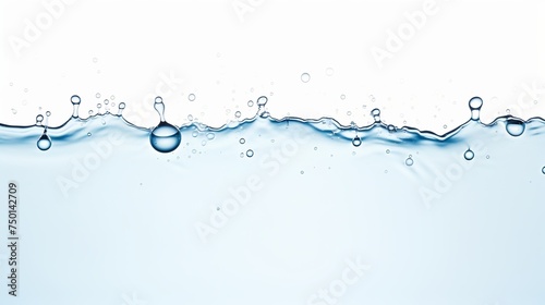 Water drops abstractly decorate a white backdrop.