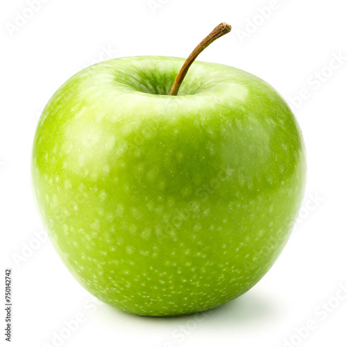 grüner Apfel isoliert auf weißen Hintergrund, Freisteller 