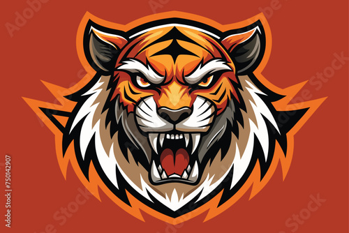 Fototapeta Naklejka Na Ścianę i Meble -  Angry Tiger logo Vector Illustration