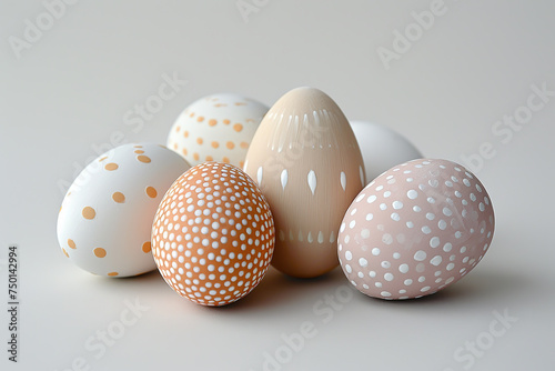 Different colored painted easter eggs