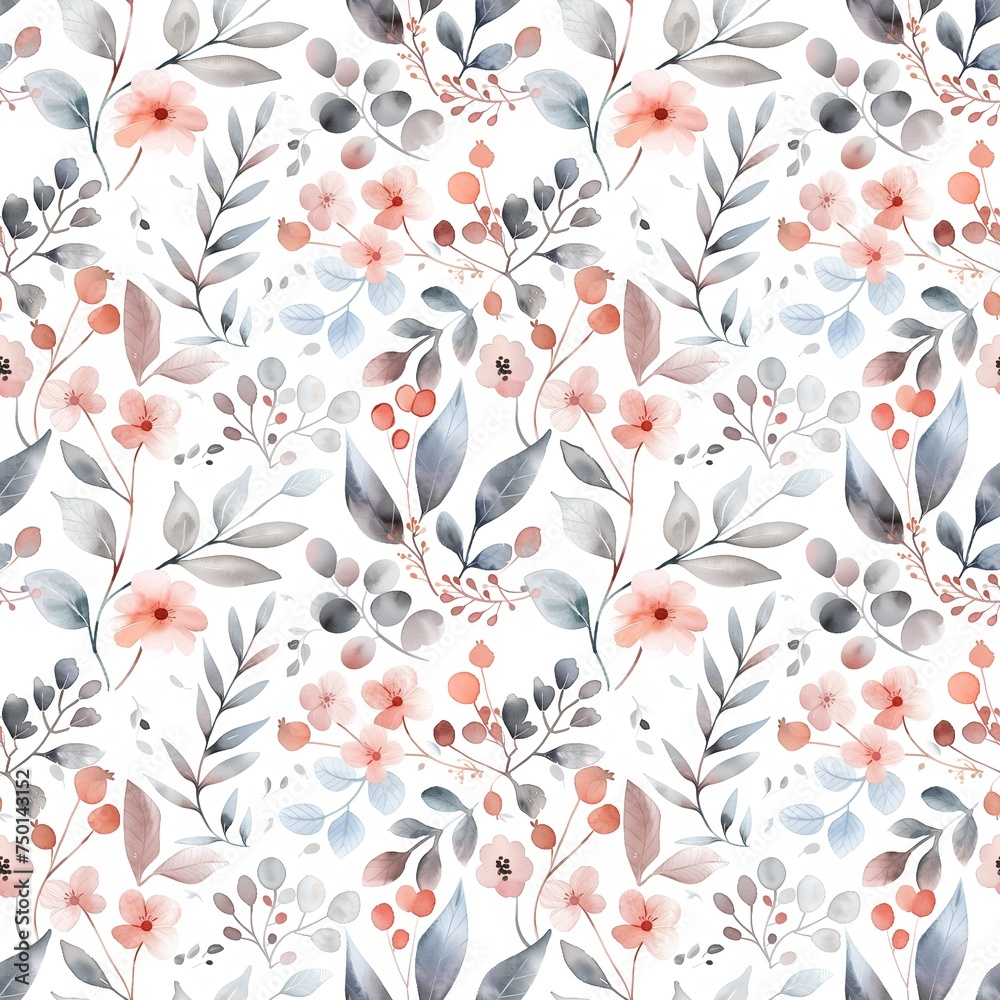 Spring delicate flowers, seamless pattern for design and printing on any surface Spring delicate flowers, seamless pattern for design and printing on any surface