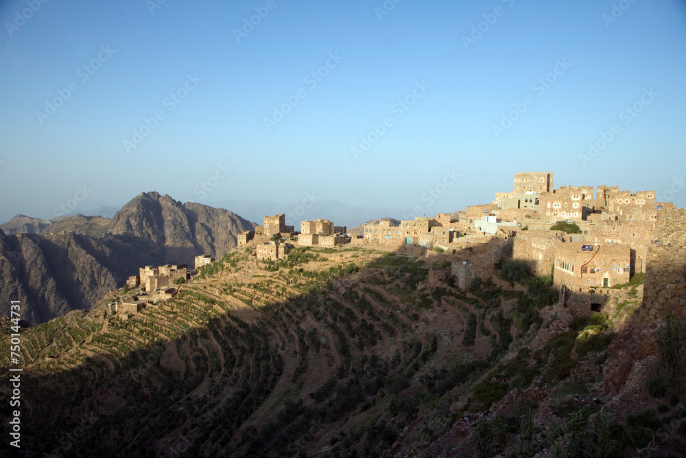 Yemen Shekharah city view on a sunny winter day