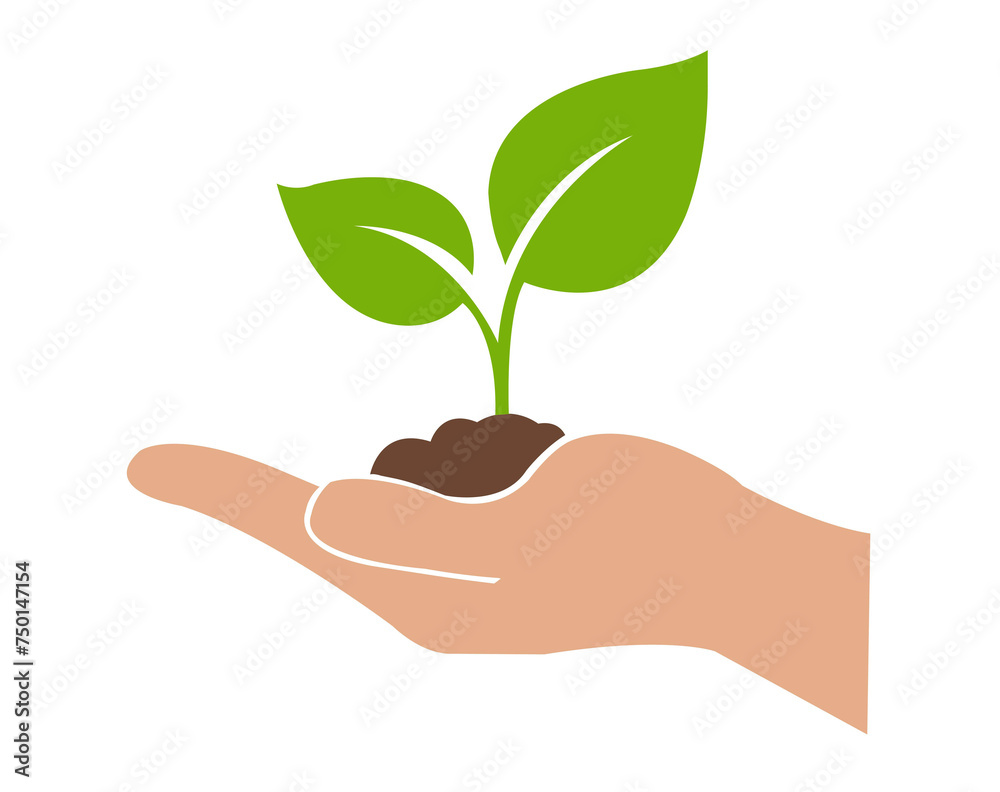 Sprout In The Palms of Logo Symbol Sprout In The Palms of Logo Symbol