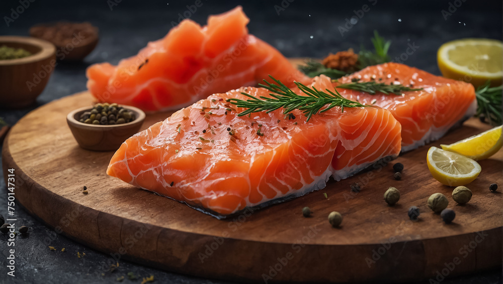 fresh sliced salmon on the table natural fresh sliced salmon on the table natural