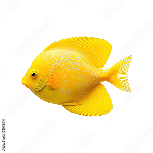 Yellow tangs fish on Transparent Background PNG Generative AI