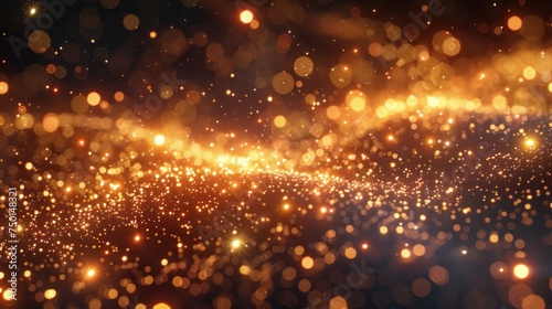 a blurry image of gold lights on a black background with a blurry image of gold lights on a black background.