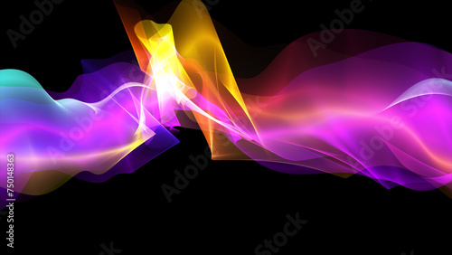 Abstract blue purple iridescent multi colored energy magical bright glowing liquid plasma background