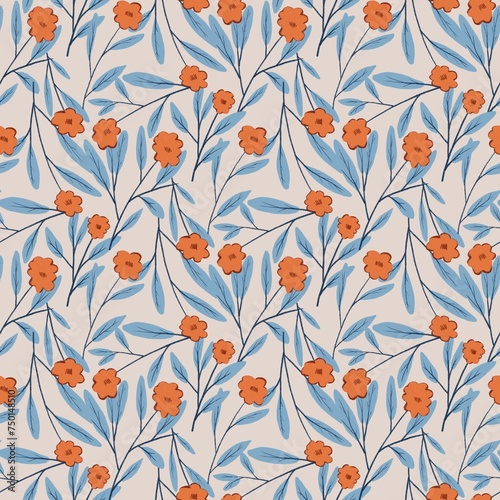 This pattern is perfect for placement on textile materials such as curtains, pillows, or upholstery. It can also be used for designing tableware, as a decorative element on the wall, or as a backgroun © Katja Slavina