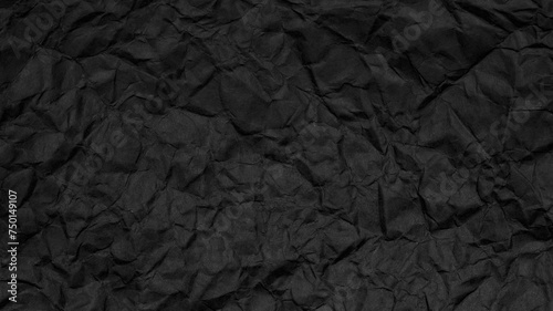 Crumpled Elegance on Black Paper Background