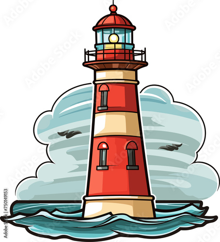 Lighthouse clipart design illustration