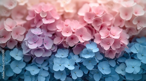  a bunch of pink and blue flowers are in the middle of a group of blue and pink flowers are in the middle of a group of a group of blue and pink flowers.