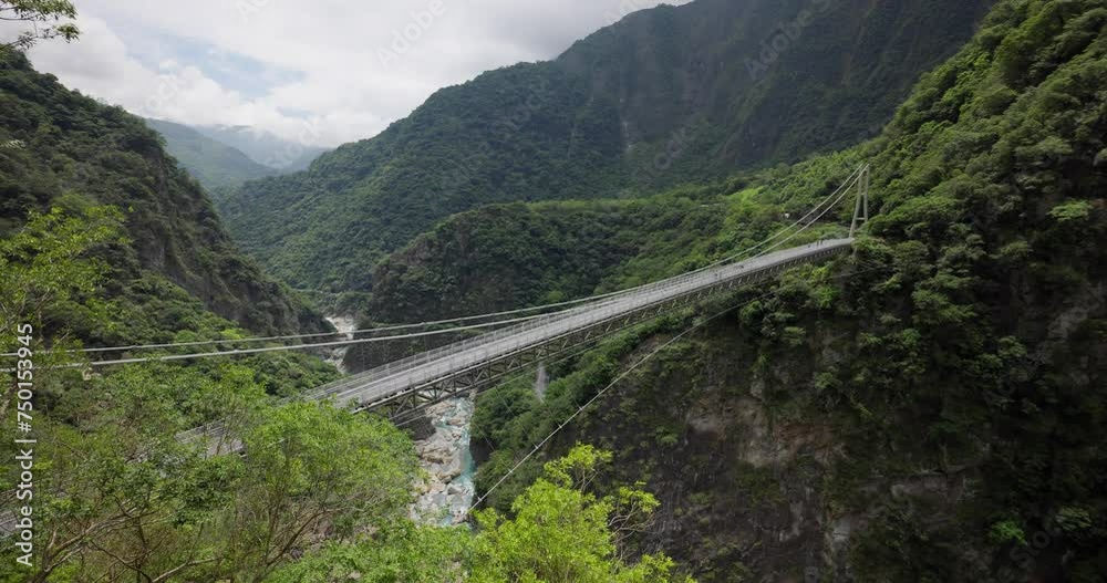Taroko gorge with suspension bridge in Hualien of Taiwan Taroko gorge with suspension bridge in Hualien of Taiwan
