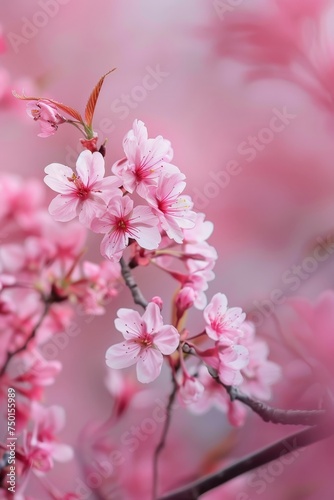 A pink flower with a pink stem