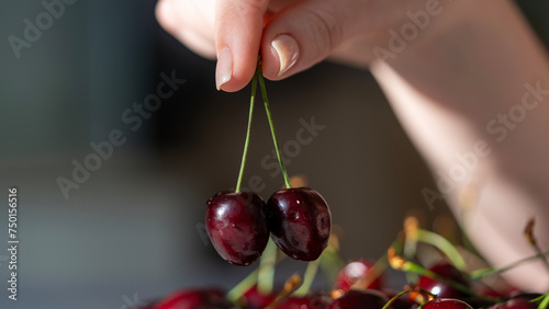Cherry close-up macro. with natural light. © Антон Скрипачев