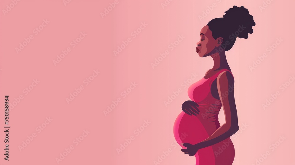 Pregnancy and Parenthood Concept - Beautiful Black Woman Generative AI Pregnancy and Parenthood Concept - Beautiful Black Woman Generative AI
