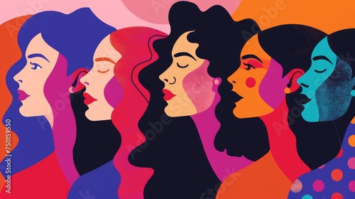 International Women's Day: Flat Design Illustration Highlighting Gender Equality Generative AI
