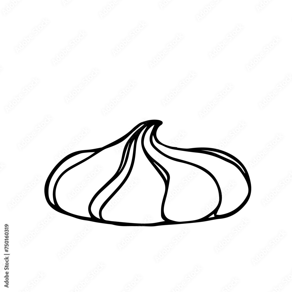 Line sketch,doodle of meringue cake.Vector graphics. Line sketch,doodle of meringue cake.Vector graphics.