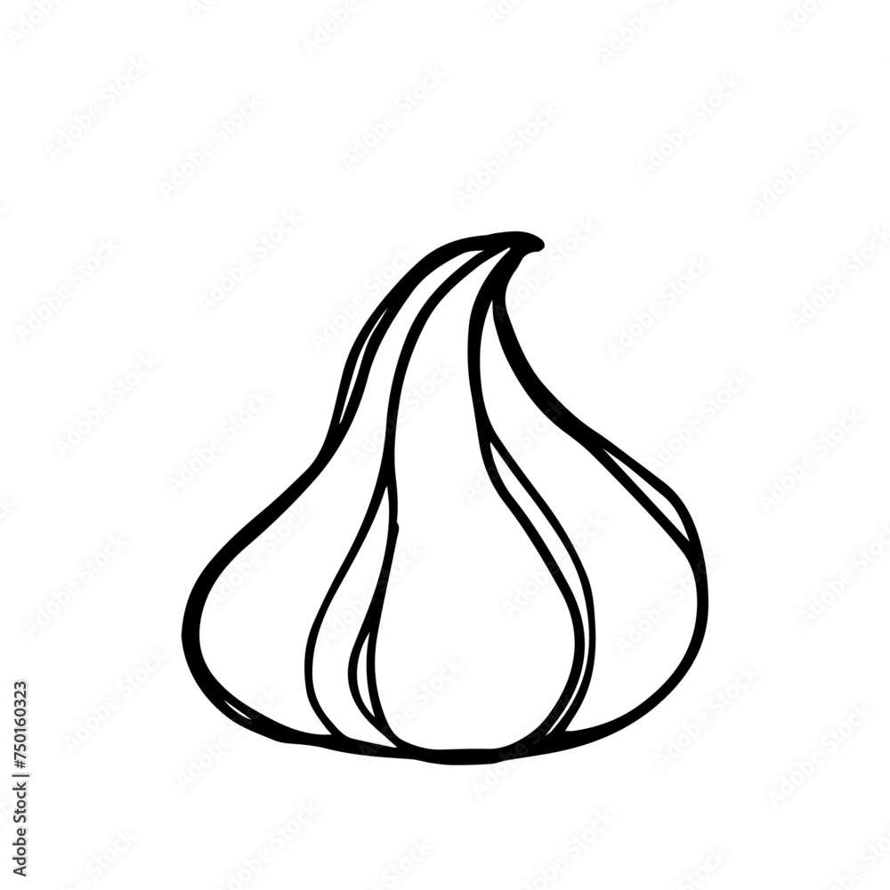 Line sketch,doodle of meringue cake.Vector graphics.