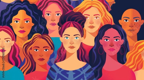 Strong Women Stand Together Against Racism for International Women's Day Generative AI