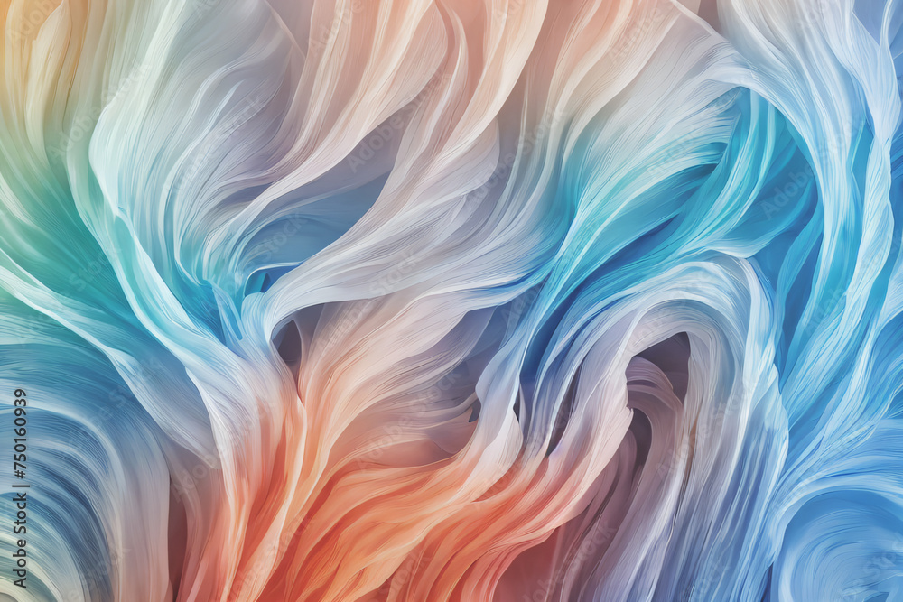 Abstract background. Silk crumpled fabric with color gradient. AI generative.